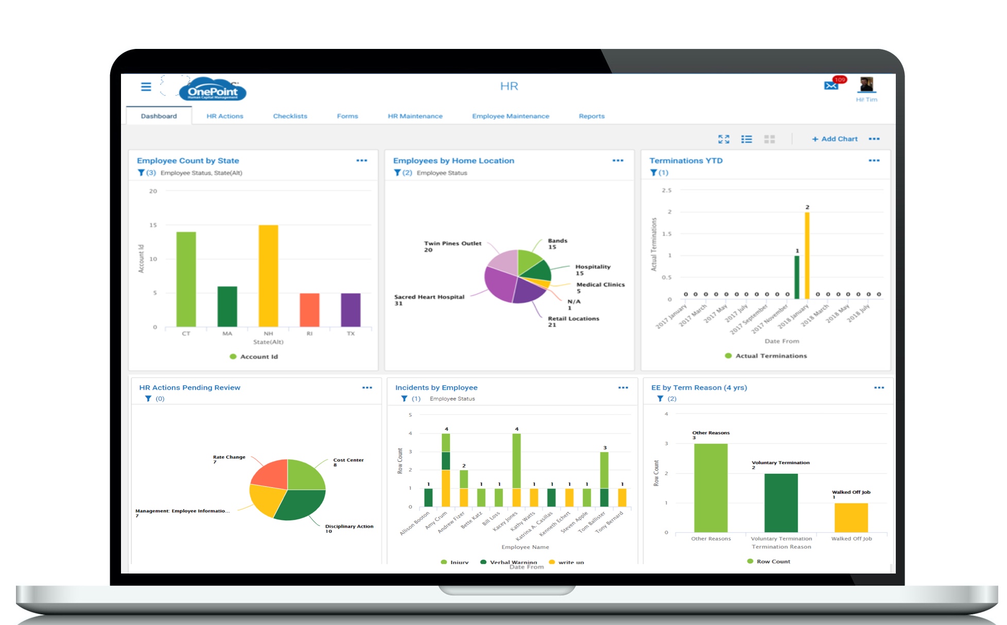 screenshot of OnePoint HCM